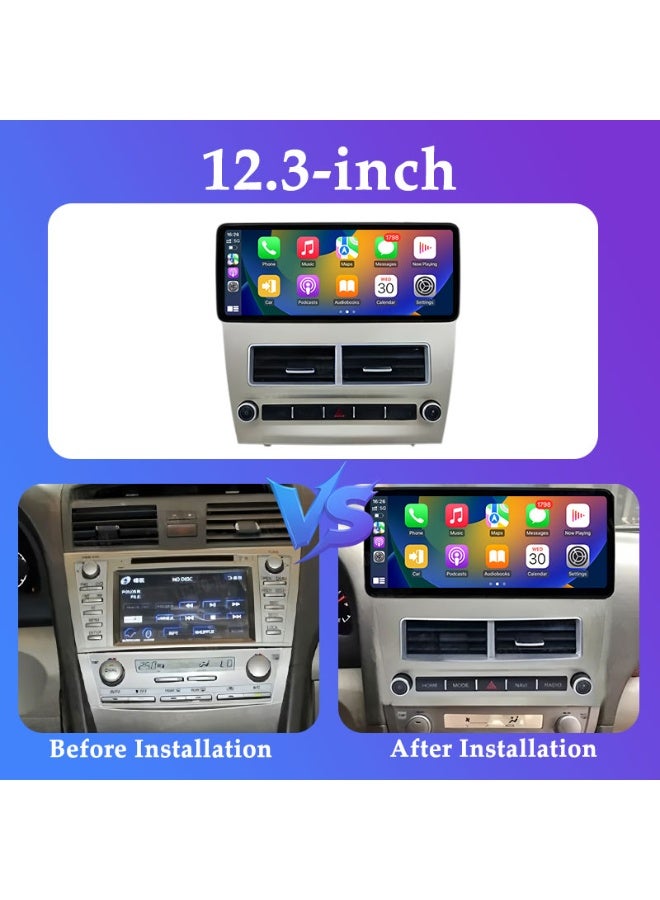 فيريكس نظام ستيريو سيارة أندرويد بشاشة 12.3 بوصة لسيارة تويوتا كامري (2006-2011) - يدعم Apple CarPlay وAndroid Auto لاسلكيًا، تصميم لوحة عدادات فاخر، نظام ملاحة GPS، بلوتوث، واي فاي، كاميرا AHD، مشغل وسائط متعددة، ذاكرة وصول عشوائي 4 جيجابايت، ذاكرة تخزين داخلية 64 جيجابايت، واجهة سريعة - Image 5